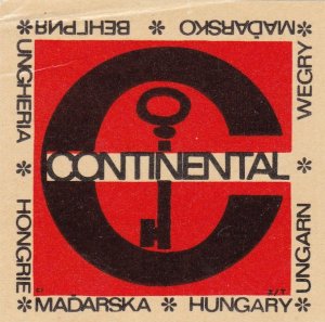 Hungary Madarska Hotel Continental Vintage Luggage Label sk3890