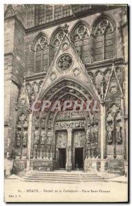 Old Postcard Meaux Portal Cathedral Place Saint Etienne