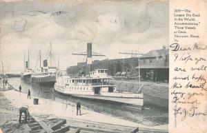 Newport News Virginia Dry Dock With Boats Antique Postcard K77089