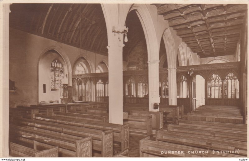 DUNSTER, Somerset, England, UK, 20-40s; Dunser Church ( Interior)