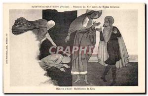 Old Postcard St savin on gartempe (come) pienture Painting of the twelfth cen...