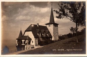 Switzerland Glion Eglise Nationale Real Photo