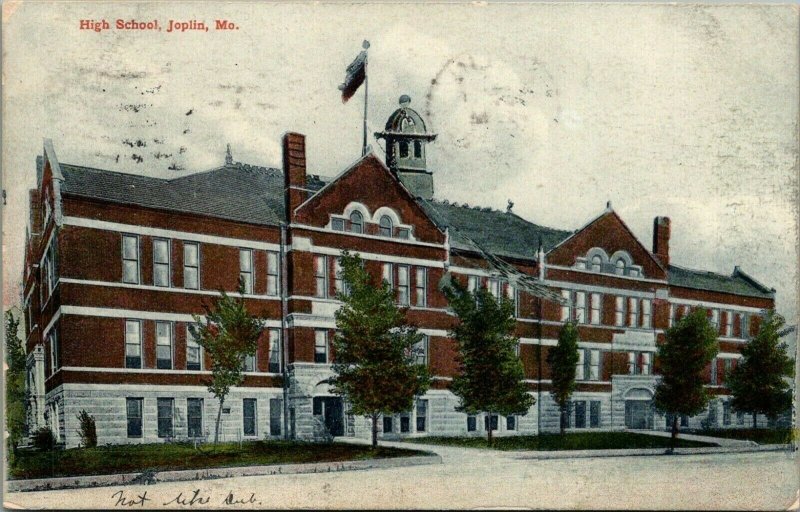 Joplin Missouri~High School~1907 Postcard 