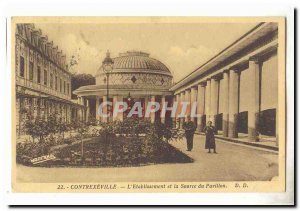 Contrexeville Old Postcard the & # 39etablissement and source flag