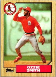 1987 Topps Baseball Card Ozzie Smith St Louis Cardinals sk18011