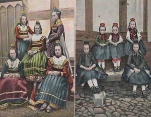 Gruss Aus Hessen Childrens Costume 2x Old German Postcard s