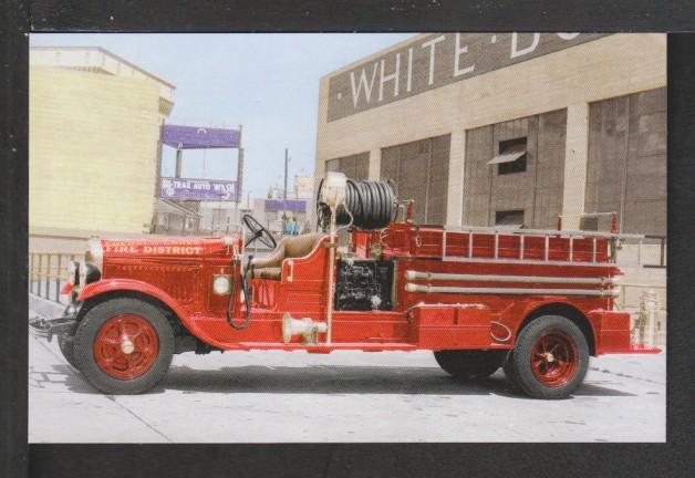 Open Cab Pumper,Fire Truck Postcard 