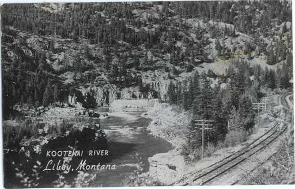 RP Kootenai River & Railroad Tracks Montana RPPC