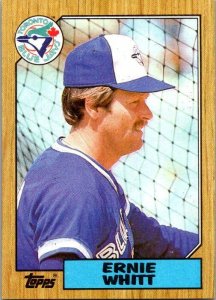 1987 Topps Baseball Card Ernie Whitt Toronto Blue Jays sk3429