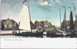 Netherlands Gezicht op Marken Vintage Postcard 09.30