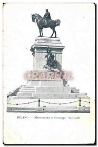 Old Postcard Milano Giusepe Monumento a Garibaldi