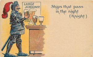 Artist impression Knight Beer Drinking Comic 5735 Military Armour C-1910 