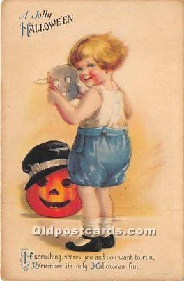 Halloween Postcard Old Vintage Post Card Artist Ellen Clapsaddle Wolf Tradema...