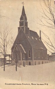 Rock Island Stanstead Quebec Canada Congregational Church Postcard AA53496