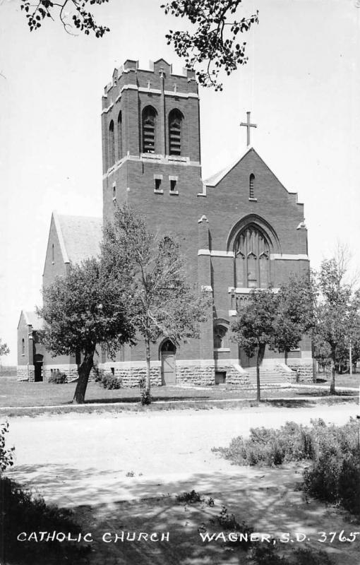 Wagner South Dakota Catholic Church Real Photo Antique Postcard K29048