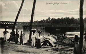 PC CPA SRI LANKA, CEYLON, VICTORIA BRIDGE, COLOMBO, Vintage Postcard (b12834)