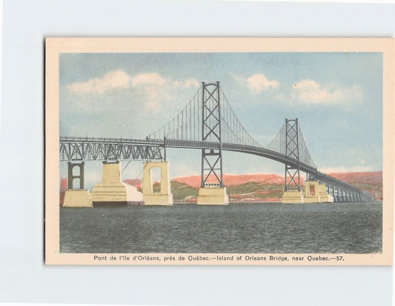 Postcard Island of Orleans Bridge, Quebec City, Canada