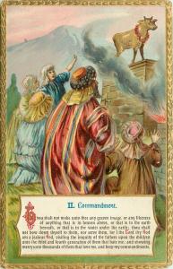 Raphael Tuck Ten Commandment Series No 163 embossed Religious Postcard