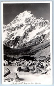 New Zealand Postcard Mt. Cook Southern Alps c1940's Vintage RPPC Photo
