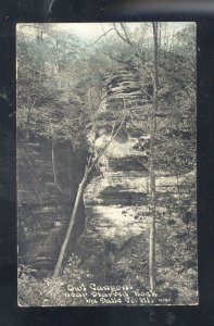 STARVED ROCK LA SALLE COUNTY ILLINOIS OWL CANYON VINTAGE POSTCARD 1912