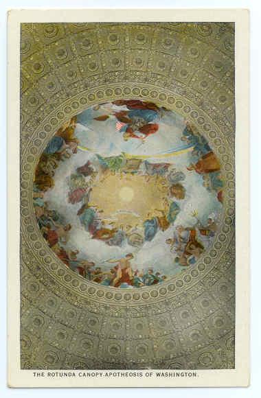 The Rotunda Canopy, Apotheosis of Washington, DC, White Border