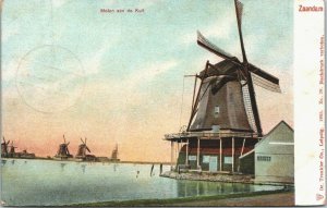 Netherlands Zaandam Molen Aan De Kuil Vintage Postcard 04.08