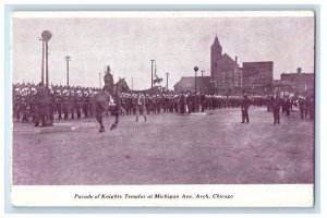 c1910's Parade Of Knights Templar At Michigan Avenue Arch, Chicago IL  Postcard