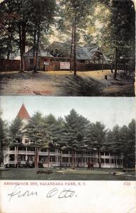 Sacandaga Park New York~Adirondack Inn & Rustic Theatre~Ladies by Railing~1908