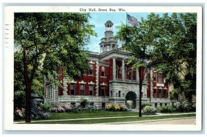 c1920 City Hall Exterior Building Green Bay Wisconsin Vintage Antique Postcard 