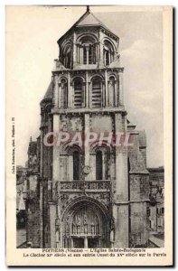 Old Postcard Poitiers L & # 39Eglise Sainte Radegonde bell tower and its west...