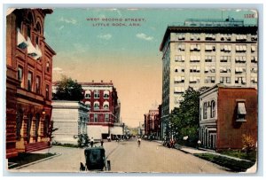 Little Rock Arkansas AR Postcard West Second Street Road Buildings c1910 Antique