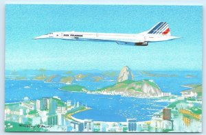TIMOTHY O'BRIEN Artist Signed AIR FRANCE CONCORDE Airplane 4x6 Postcard 1994