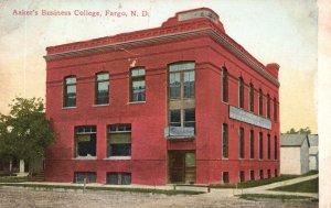 Vintage Postcard 1913 Aaker's Business College Building Fargo North Dakota ND