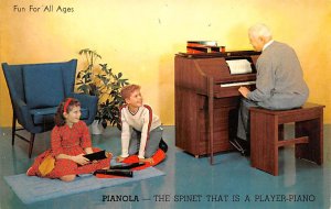 Pianola Advertising card Piano Writing on back 