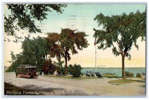 1911 Entrance Fort Allen Park Eastern Promenade Portland Maine Vintage Postcard