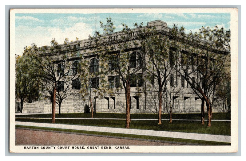 Postcard Barton County Courthouse Great Bend Kansas Vintage Standard View Card 