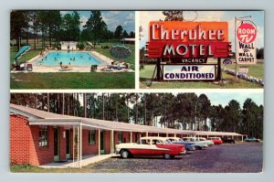 Waycross GA-Georgia, Cherokee Motel, on US Highway 1 & 23, Chrome c1961 Postcard 