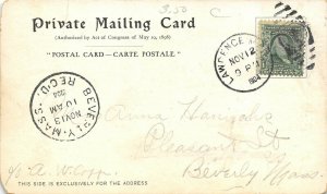 Lawrence Massachusetts 1904 Private Mailing Postcard Lawrence High School