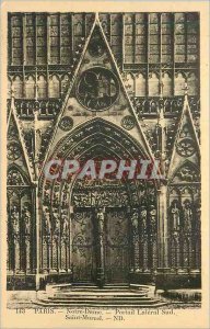 Old Postcard Paris Notre Dame Portal Lateral South Saint Marcel