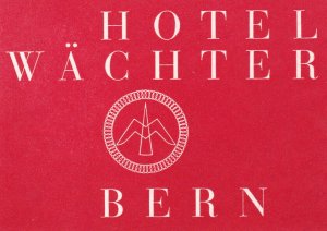 Switzerland Bern Hotel Waechter Vintage Luggage Label sk2710