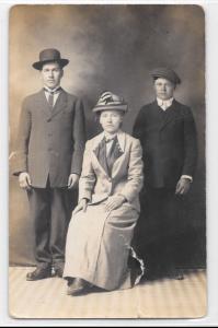 Antique RPPC Real Photo Postcard Family In Formal Clothes Dress Photo Shoot