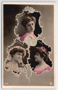 RPPC Stage Actresses Garrick De Mornand Demaury Art Nouveau Postcard B36