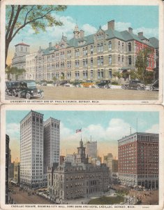 United States Detroit Michigan Hotel Cadillac Dime Bank St. Paul Church autos 