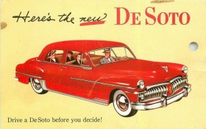 Advertising Automobiles De Sotto Sedan Artist Impression Postcard 21-10602