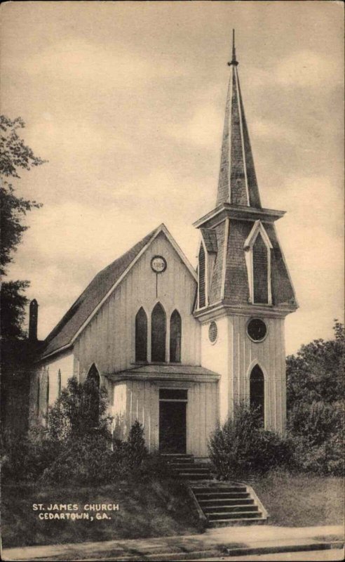 Cedartown Georgia GA St James Church Vintage Postcard