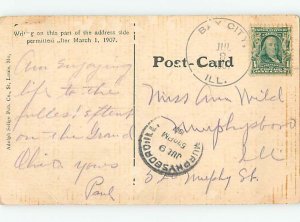 Pre-Linen alcoholism comic DRUNK MAN LYING UNDER THE DRAIN SPOUT HL2323