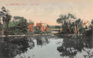 South Paris Maine Old Mill Waterfront Antique Postcard K85170