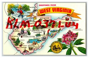 QSL Radio Card From Greetings From West Virginia Map Postcard