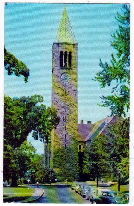 NY - Ithaca. Library & Tower, Cornell University