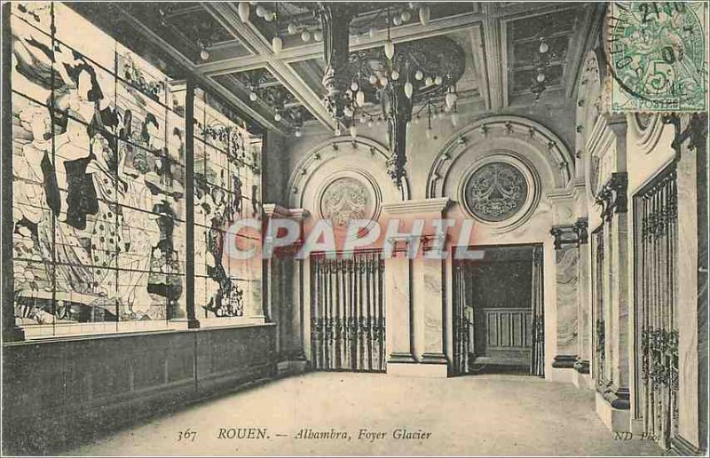 Old Postcard Rouen Alhambra Foyer Glavier